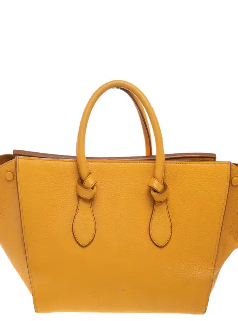 Celine Tie Yellow Leather Tote Bag