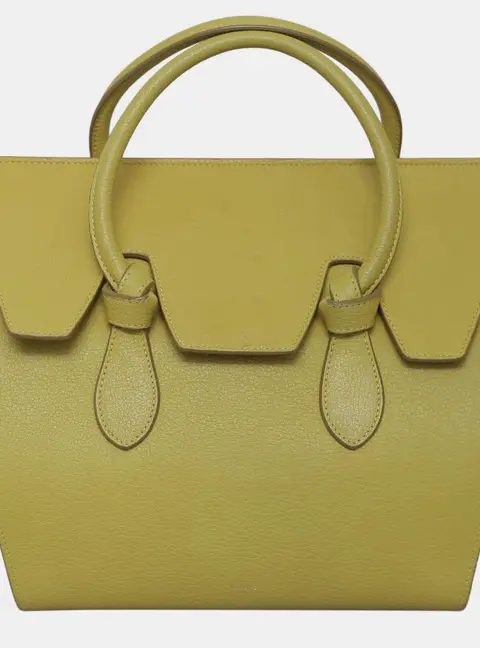 Celine Mini Tie Knot Tote Yellow Grained Leather Top Handle Bag