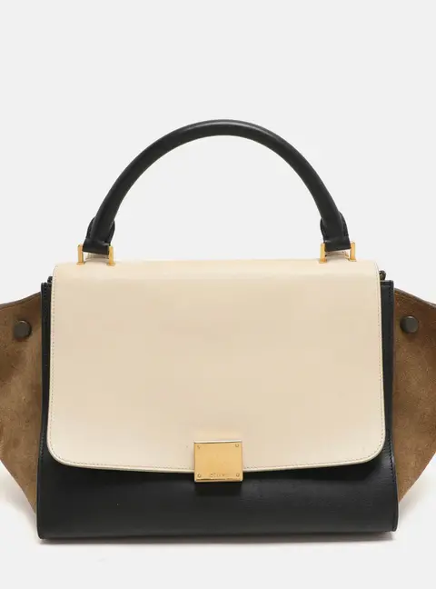 Celine Trapeze Multicolor Leather Top Handle Bags