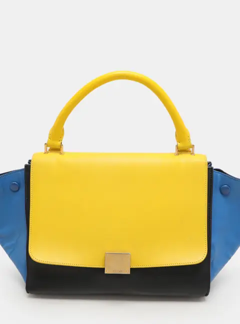 Celine Trapeze Multicolor Calf Leather Satchel