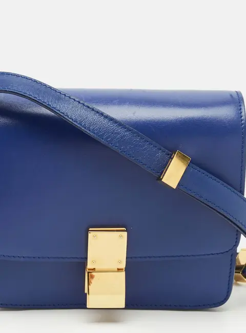 Celine Classic Box Small Blue Leather Shoulder Bags