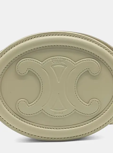 Celine Cuir Triomphe Small Beige Smooth Calfskin Leather Crossbody Bag