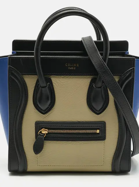 Celine Luggage Multicolor Leather Tote Bag