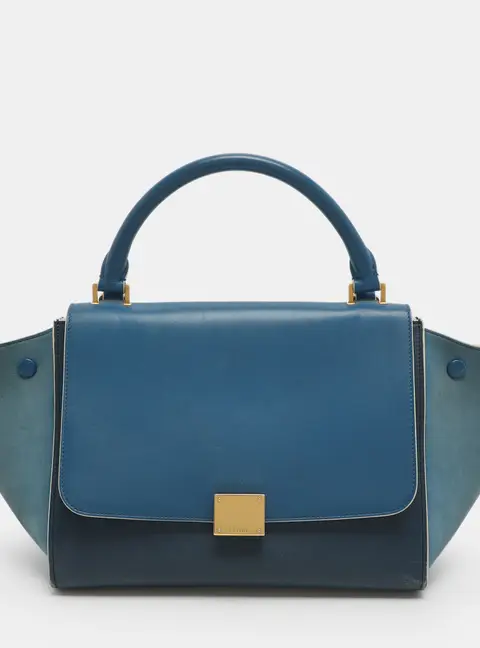 Celine Trapeze Small Tricolor Leather Top Handle Bag