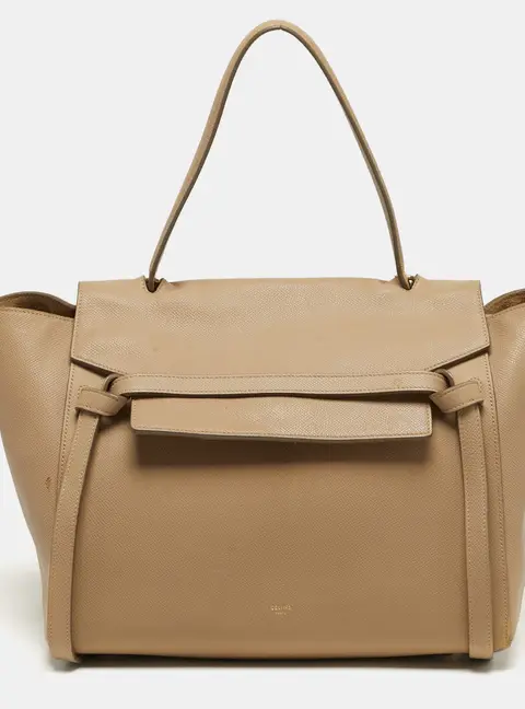 Celine Belt Beige Leather Top Handle Bag