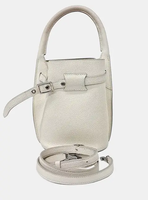 Celine White Leather Celine Big Bag Nano Bucket Bag