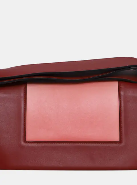 Celine Medium Frame Pink Burgundy Leather Shoulder Bag
