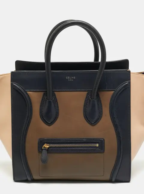 Celine Luggage Mini Tricolor Leather Tote