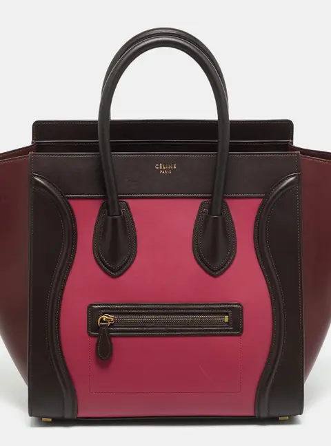 Celine Luggage Mini Tricolor Leather Tote