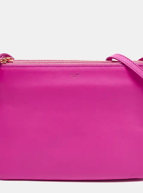 Celine Trio Large Pink Leather Crossbody Bag