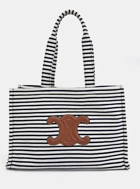 Celine Cabas Thais Large Multicolor Fabric Tote Bag