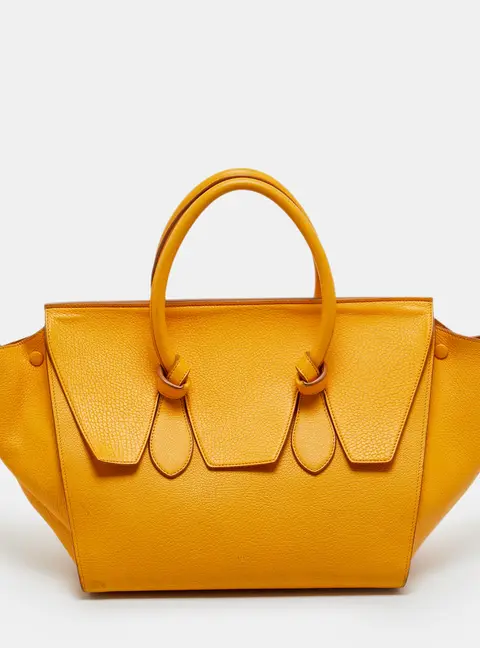 Celine Tie Medium Yellow Leather Tote