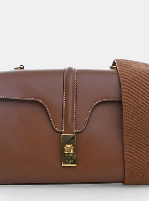 Celine Soft 16 Teen Brown Calfskin Leather Bag