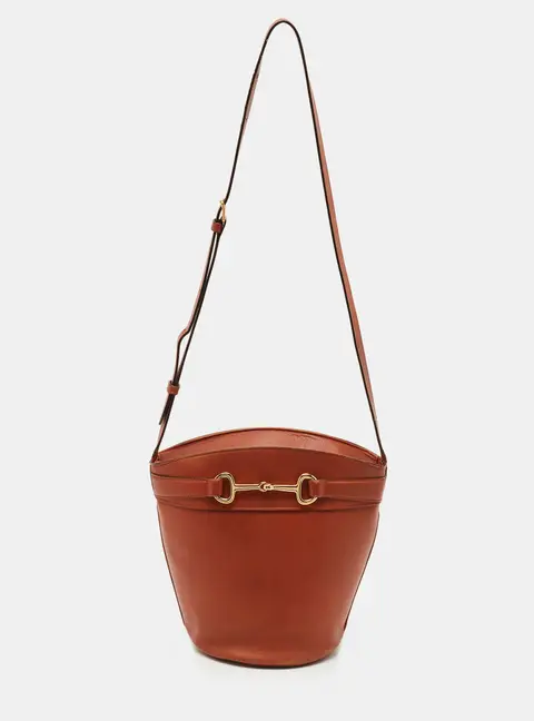 Celine Crecy Brown Leather Bucket Bag