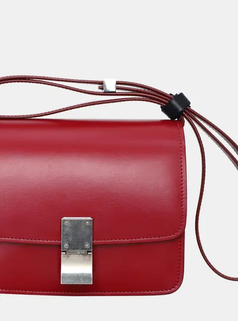 Celine Classic Box Small Red Calfskin Leather Shoulder Bag