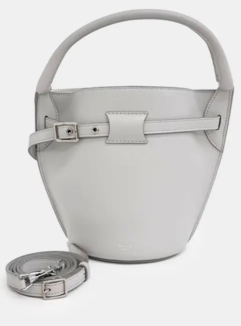 Celine Grey Leather Big Bag Nano Bucket Bag