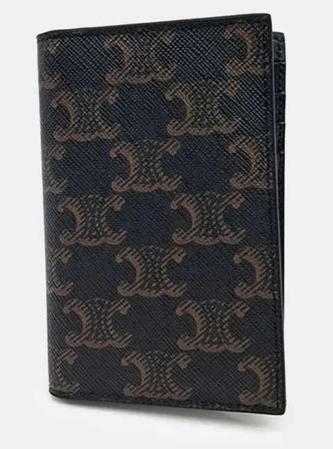 Celine Triomphe Wallet Brown Monogram Canvas Vertical Card Bag