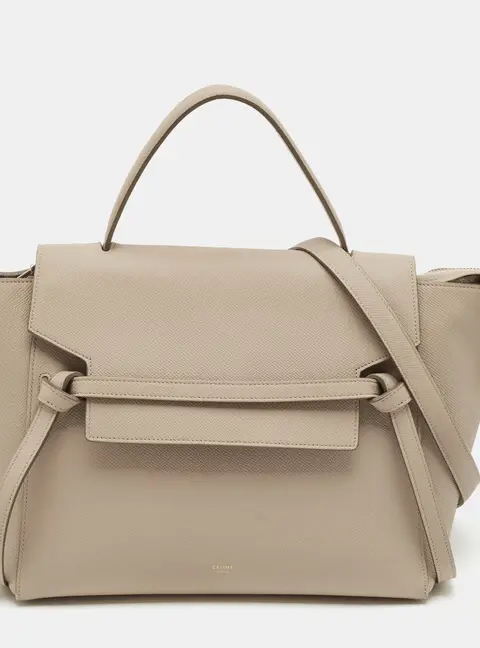 Celine Belt Mini Beige Leather Top Handle Bag