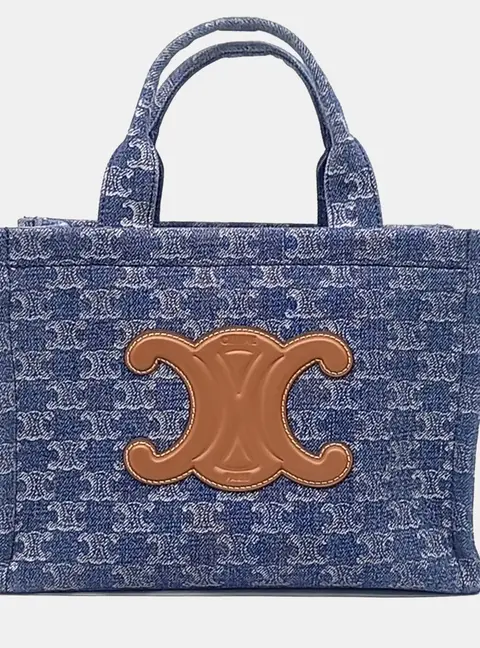 Celine Multicolor Denim Cabas Bag Small