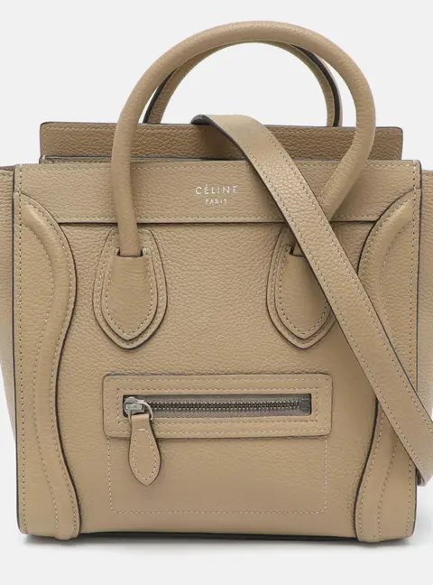 Celine Luggage Nano Beige Leather Tote