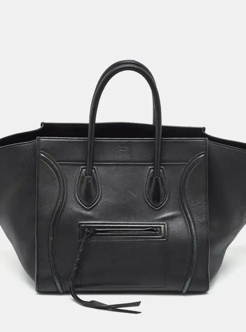Celine Phantom Luggage Medium Black Leather Tote
