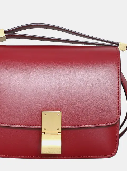 Celine Classic Box Mini Red Calfskin Leather Shoulder Bag