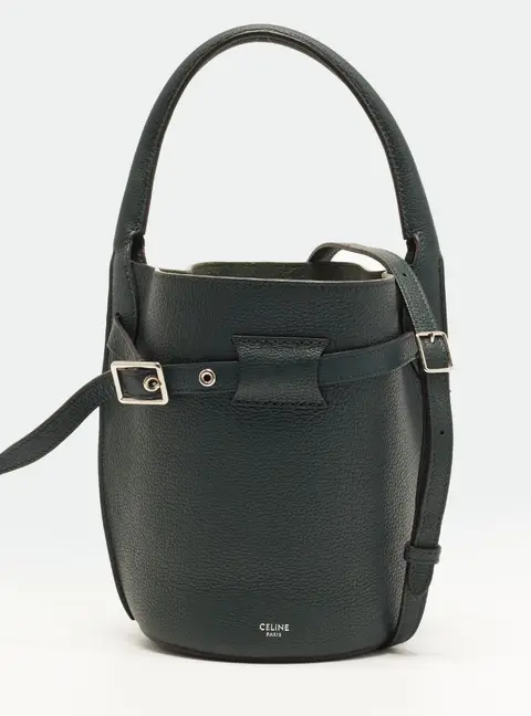 Celine Big Bag Nano Green Leather Bucket Bag