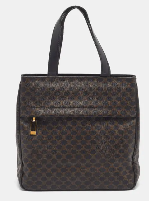 Celine Brown/Black Macadam Coated Canvas Tote