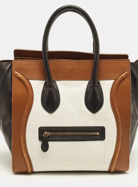 Celine Luggage Mini Tricolor Leather Tote