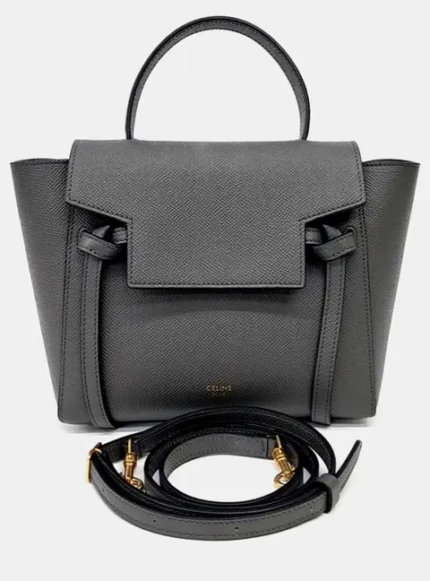 Celine Grey Leather Celine Belt Bag Nano