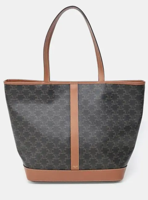 Celine Brown PVC Triumph Cabas Bag Medium