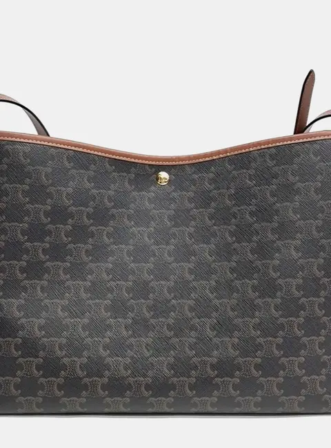 Celine Brown PVC Triumph Soft Shopper Bag