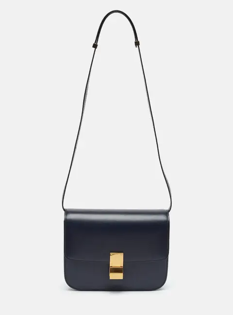 Celine Classic Box Medium Navy Blue Shoulder Bag