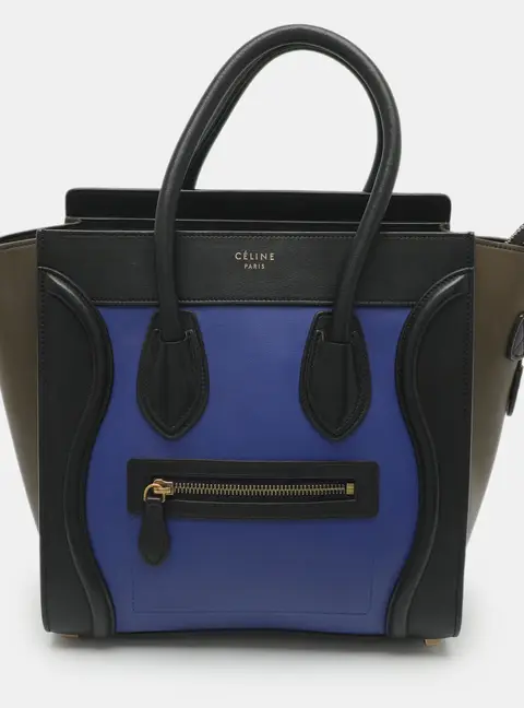 Celine Luggage Micro Multicolor Leather Tote