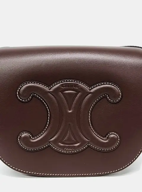 Celine Burgundy Leather Cur Triumph Folco Bag