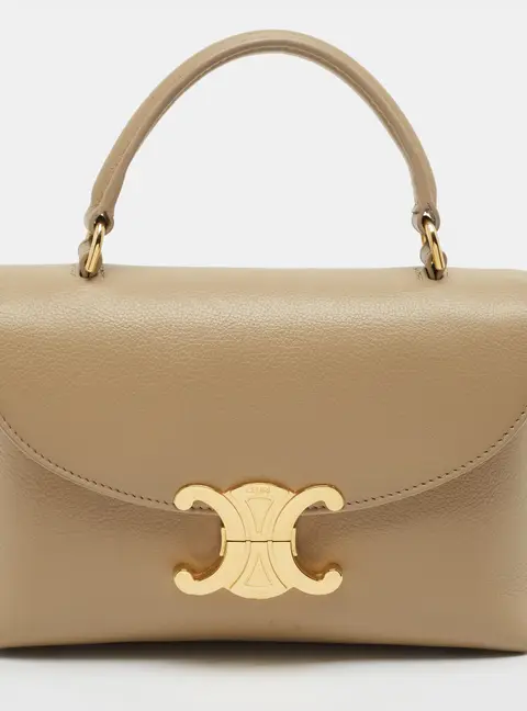 Celine Nino Teen Beige Leather Top Handle Bag