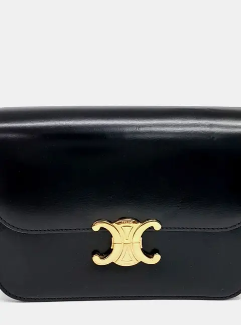 Celine Black Leather Triumph Bag Medium