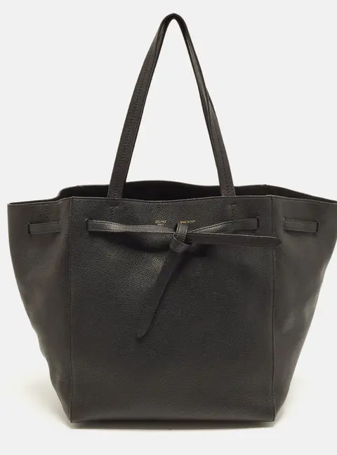 Celine Phantom Cabas Small  Black Leather Tote