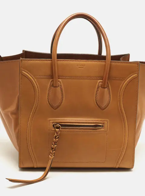 Celine Phantom Luggage Brown Leather Medium Tote
