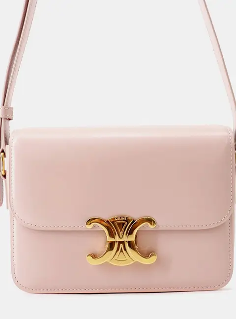 Celine Teen Triomphe Shoulder Bag Pink Leather