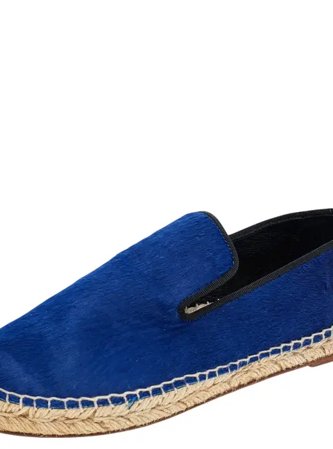 Celine Blue Calf Hair Espadrille Flats Size 37