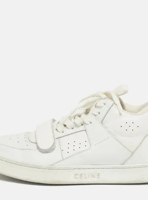 Celine White Leather CT-02 Lace Up Sneakers