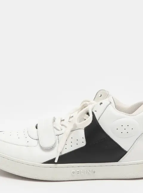 Celine CT-02 Size 38 White/Black Leather Lace Up Sneakers