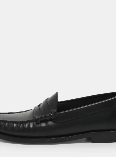 Celine Size 35 Black Leather Loafers