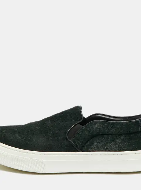 Celine Size 37 Green Calf Hair Slip On Sneakers