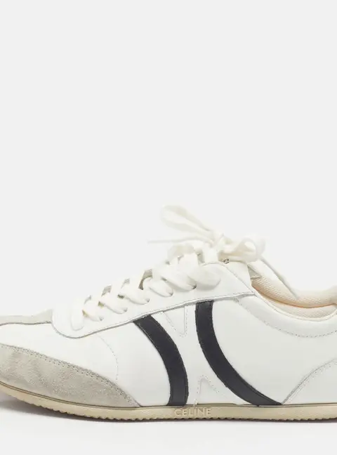 Celine Jogger Size 38.5 Tricolor Leather and Suede Lace Up Sneakers