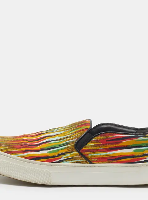 Celine Size 38 Multicolor Fabric Slip On Sneakers