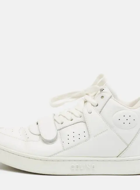 Celine CT-02 Size 37 White Leather Lace Up Sneakers
