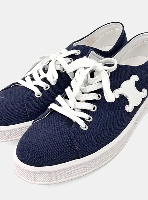 Celine Jane Low Navy Blue Sneakers