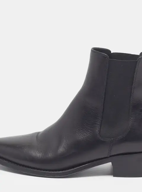 Celine Size 37 Black Leather Chelsea Boots